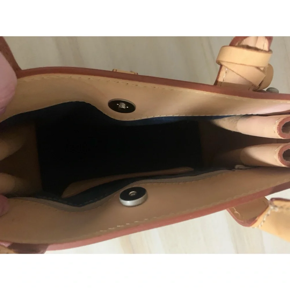 Brand: Dooney & Burke mini purse, Color: Blue and tan. Never been used - Picture 2 of 3